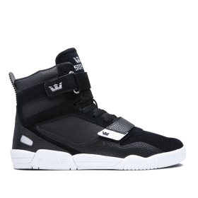 Mens Supra High Top Shoes BREAKER Black/Silver/white | AU-99009